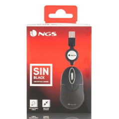 Souris NGS Sin Black pour Portable Avec Câble Rétractable - Noir — NGS · Smarty Paris 18e